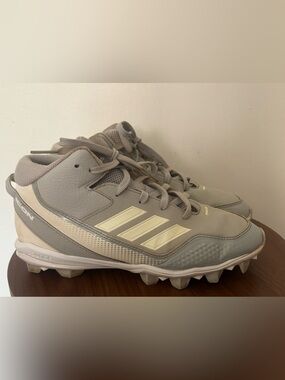Adidas Icon Mid Baseball Cleats Gray White Men’s Size 6 FY4414